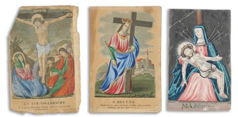 Három festett barokk szentkép XVIII. sz. vége   