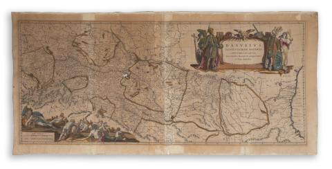 Jansson, Jan: Danubius, Fluvius Europae Maximus, a fontibus ad Ostia, Cum omnibus Fluminib(us), ab utroque latere, in illum fluentibus  Amsterdam 