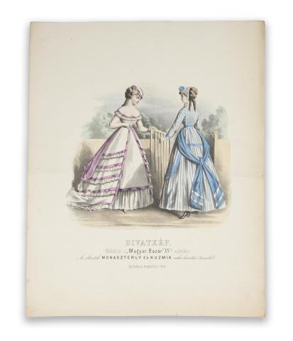 Divatkép. Melléklet a "Magyar Bazár" XV. számához.    Pest, 1868. Ny. Rohn és Grund 