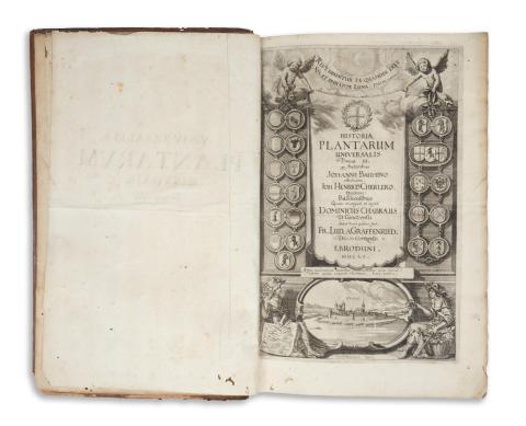 Bauhin, J. – Cherler, J. H.: Historia plantarum universalis nova et absolutissima cum consensu et dissensu circa eas. Recensuit & auxit D. Chabraeus. Iuris vero publici fecit F. L. a Graffenried... Vol. I-III.  Ebroduni [Yverdon],1650-1651.  [s.n.] 