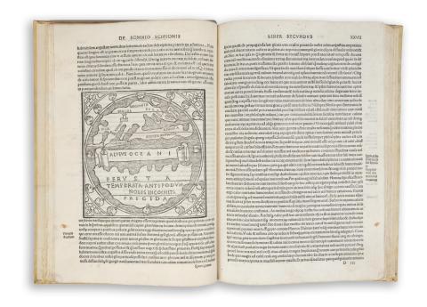 Macrobius Ambrosius Theodosius: Macrobii Interpretatio in Somnium Scipionis a Cicerone confictum...  Impressum Venaetiis [Venezia], 1521 Die XVIII Iulii. in aedibus Ioannis Tacuini de Tridino [Giovanni Tacuino] 