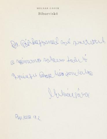 Molnár Gábor: Bíborviskó  Budapest, 1969, Szépirodalmi. [Alföldi ny. Debrecen] 