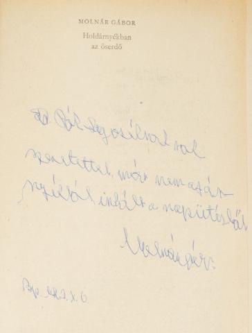 Molnár Gábor: Holdárnyékban az esőerdő.  Budapest, 1967, Szépirodalmi. [Athenaeum] 