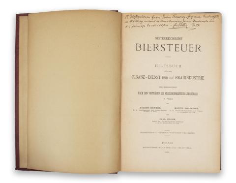 Günner, August - Zwierzina, Moritz - Tiller, Carl: Oesterreichische biersteuer. Hilfsbuch für den finanz-dienst und die brauindustrie...  Prag, 1884, J. B. Pilch & Co. 