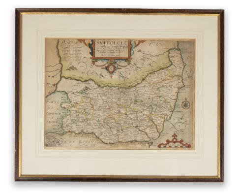 Saxton, Christopher - Kip, William: Suffolciae comitatus cuius populi…[Suffolk megye, rézmetszet]  London, 1607-16637, William Camden 