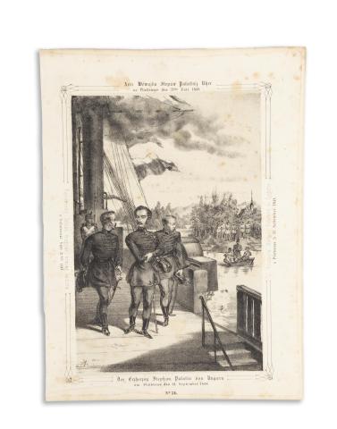Katzler, Vinzenz : Föherczeg István magyar-ország nádora a’ balatounnál Sept. 21-kén 1848. / Der Erzherzog Stephan Palatin von Ungarn am Plettensee den 21. September 1848.   [Wien, 1850. Benko] 