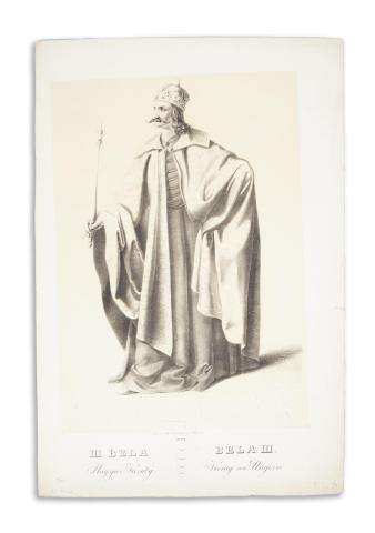 Kriehuber, Josef – Schwind, Moritz von : III. Béla magyar király - Bela III. König von Ungern. Tónusos kőnyomat   Wien é.n. [1826] Lithographisches Institut. 