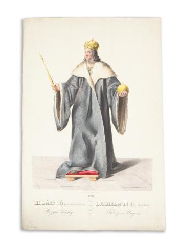 Kriehuber, Josef – Schwind, Moritz von: III. László magyar király gyermekkorában - Ladislaus III. das Kind. König von Ungern. Színezett kőnyomat   Wien é.n. [1826] Lithographisches Institut. 