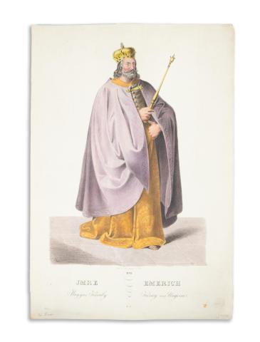 Kriehuber, Josef – Schwind, Moritz von:  Imre magyar király - Emerich König von Ungern. Színezett kőnyomat   Wien é.n. [1826] Lithographisches Institut. 