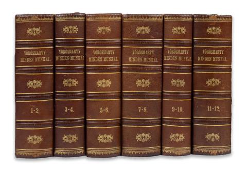 Vörösmarty Mihály minden munkái. 1-12. kötet [Hat kötetbe kötve]  Pest, 1864. Ráth Mór, (Bécs, Jacob és Holzhausen-ny.) 