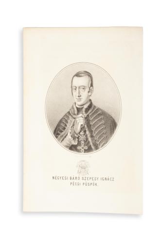 Szepesy Ignácz, négyesi báró pécsi püpök. Lithográfia  Pest, 1860, Rohn A. 