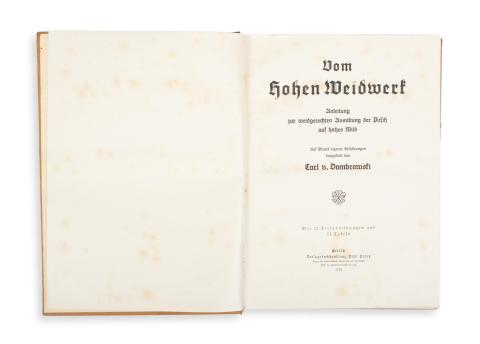 Dombrowski, Carl von: Vom Hohen Weidwerk. Anleitung zur weidgerechten Ausübung der Pirsch auf hohes Wild  Berlin 1925, Paul Parey [Druck Ernst Siegfried Müller] 