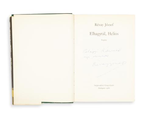 Révay József: Elhagytál, Helios. Regény   Budapest, 1966. Szépirodalmi Könyvkiadó [Kossuth ny.] 