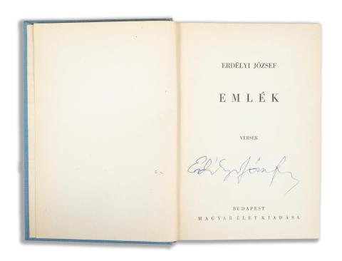 Erdélyi József: Emlék. Versek  Budapest, 1943, Magyar Élet [Pesti Lloyd-ny.] 