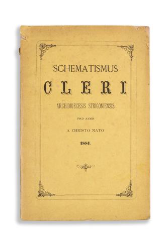 Schematismus cleri archidioecesis pro anno a Christo nato 1881.   Strigonii [Esztergom], 1881. Typis Gustavi Buzárovits 